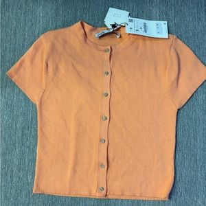 Zara Two-piece crop short sleeve cardigan